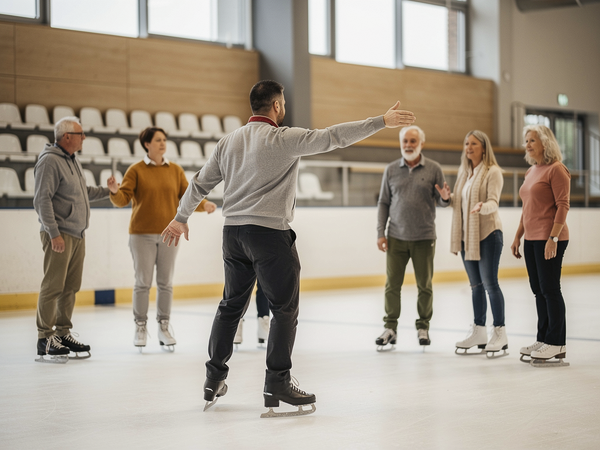 Bild zu „Kalte Nasen- Heiße Tipps“ - Eislaufen mit Schulklassen, KI-generiertes Bild