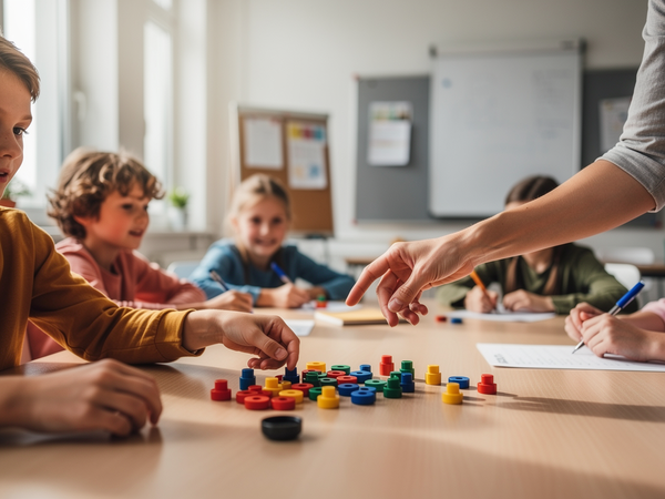 Bild zu Hilfe, ich bekomme ein 1.Schuljahr! Förderung mathematischer Basiskompetenzen von Anfang an unter Einbezug der Vorläuferfähigkeiten, KI-generiertes Bild