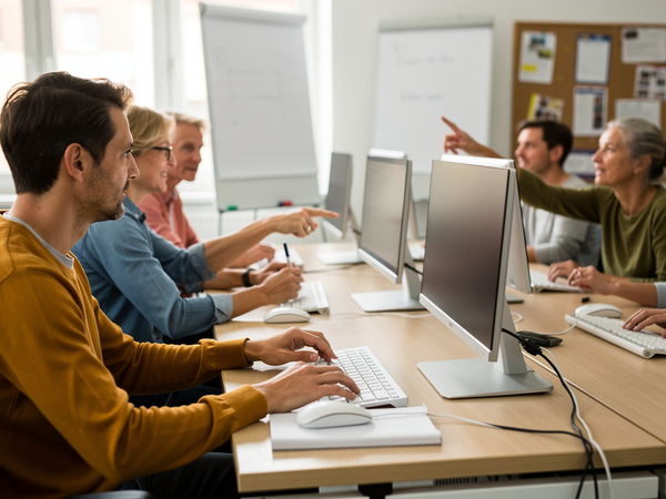 Bild zu LOGINEO NRW LMS/Moodle Aufbaumodul 1: Kooperativ Arbeiten mit Moodle (SchiLf), KI-generiertes Bild