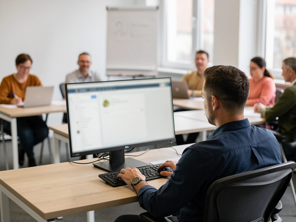 Bild zu LOGINEO NRW LMS / Moodle Adminmodul 2:
Der erste Einstieg in das neue System: Nutzer*innen verwalten, KI-generiertes Bild