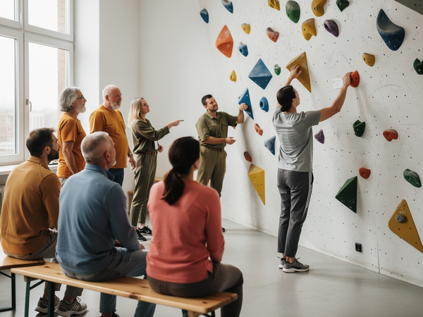 Bild zu Bewegen an Geräten – Turnen: Bouldern und Boulderspiele in der Primarstufe und Erprobungsstufe, KI-generiertes Bild