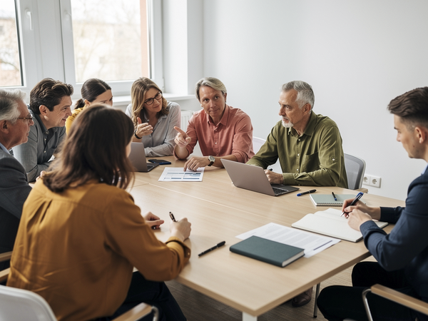 Bild zu Supervisorische Prozesse in Schulen, mit Kollegien, Teilkollegien, Arbeitsgruppen, Teams, Leitung, KI-generiertes Bild