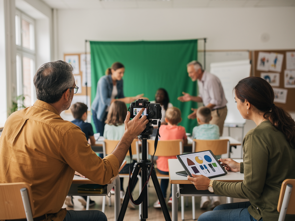 Bild zu „Green screen“ - Filmtechnik
Digitale Medien im Kunstunterricht der Primarstufe, KI-generiertes Bild