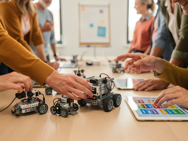 Bild zu Roboter (visuell) programmieren – verschiedene Systeme für den Unterricht der Sekundarstufe I kennenlernen und programmieren., KI-generiertes Bild