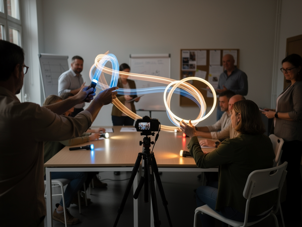 Bild zu Kreative Fotografie mit „Light Painting“ -
Digitale Medien im Kunstunterricht der Grundschule, KI-generiertes Bild