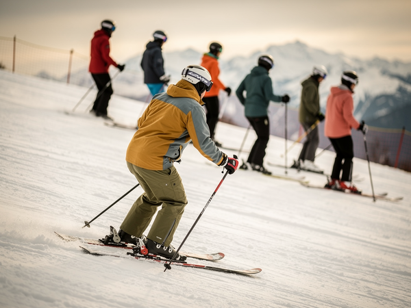 Bild zu Zertifikatskurs Skifahren und Snowboarden mit Schülerinnen und Schülern, KI-generiertes Bild
