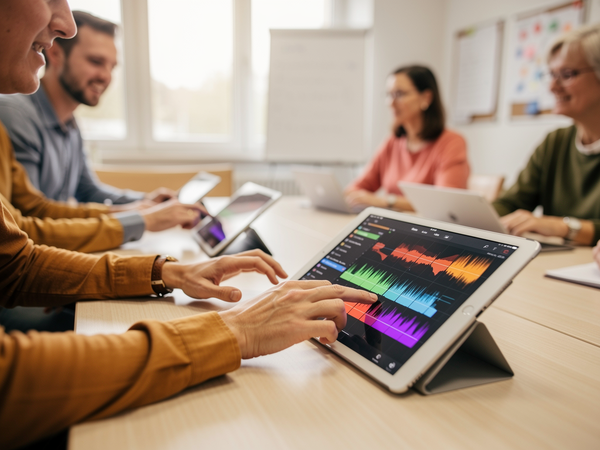 Bild zu Einführung in die Möglichkeiten von GarageBand am iPad im Musikunterricht, KI-generiertes Bild