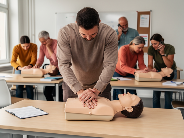 Bild zu Schüler*innen retten Leben: „Prüfen – Rufen – Drücken" - Laienreanimation an Schulen der Sek. I in NRW, KI-generiertes Bild