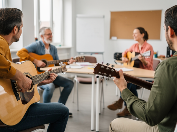 Bild zu Jeder lernt Gitarre – Einführung in die Grundlagen des Gitarrenspiels nach der JelGi-Methode(© Dr.Udo Zilkens) - Ideen zum schulpraktischen Musizieren, KI-generiertes Bild