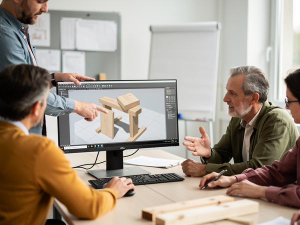 Bild zu ZQ Modul 2: CAD Interiorcad Von der Modellierung zur normgerechten
Fertigungszeichnung, KI-generiertes Bild