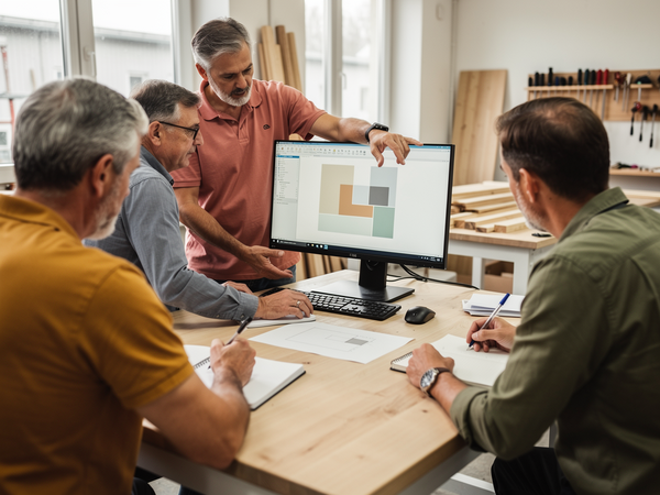 Bild zu Digitalisierung im Tischlerhandwerk Werkstattorientierte Programmierung
(WOP) am CNC-Bearbeitungszentrum, KI-generiertes Bild