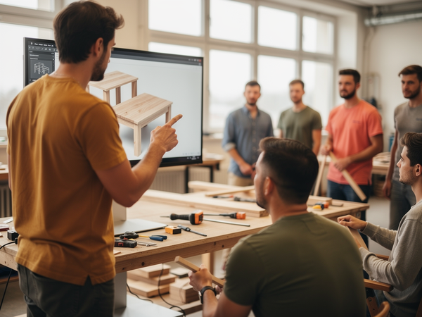 Bild zu Tischlerhandwerk/Holztechnik: Fachfortbildung Modul 1 - Konzeptentwicklung Zusatzqualifikation (ZQ) Digitale Planung und Fertigung, KI-generiertes Bild