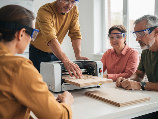 Bild zu Holztechnik/Tischlerhandwerk: Lasertechnik in der Bearbeitung von Oberflächen, KI-generiertes Bild